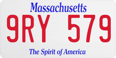 MA license plate 9RY579