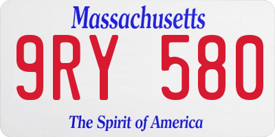 MA license plate 9RY580