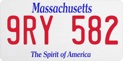 MA license plate 9RY582