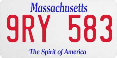 MA license plate 9RY583