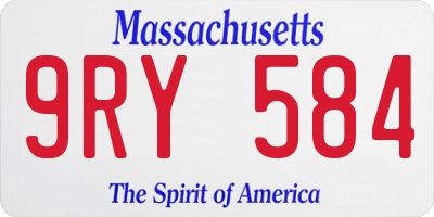 MA license plate 9RY584