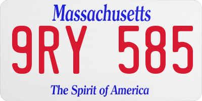 MA license plate 9RY585