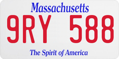 MA license plate 9RY588