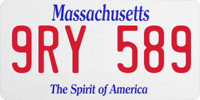 MA license plate 9RY589