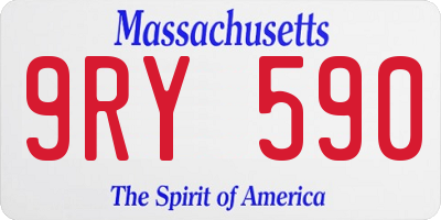 MA license plate 9RY590