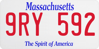 MA license plate 9RY592