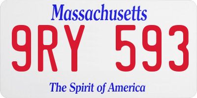 MA license plate 9RY593