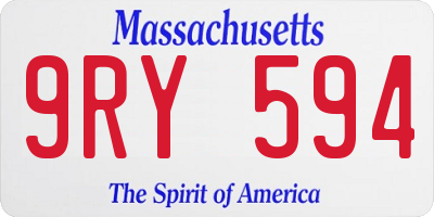 MA license plate 9RY594
