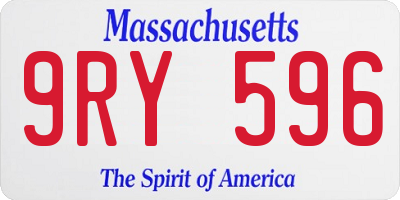 MA license plate 9RY596