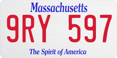 MA license plate 9RY597