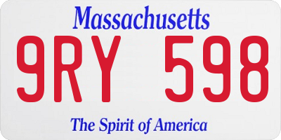 MA license plate 9RY598