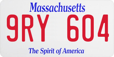 MA license plate 9RY604