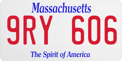 MA license plate 9RY606