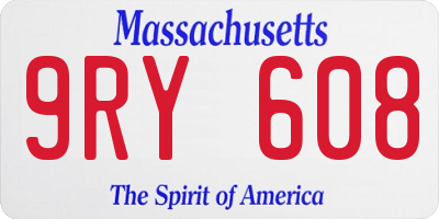 MA license plate 9RY608