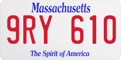 MA license plate 9RY610