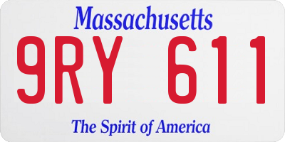 MA license plate 9RY611