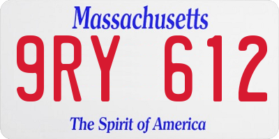 MA license plate 9RY612