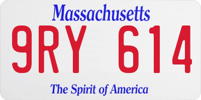 MA license plate 9RY614