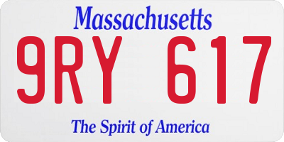 MA license plate 9RY617