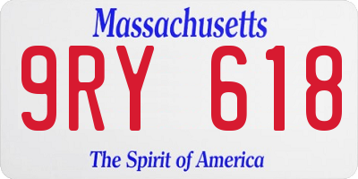 MA license plate 9RY618