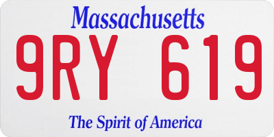 MA license plate 9RY619