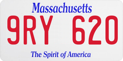 MA license plate 9RY620