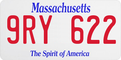 MA license plate 9RY622