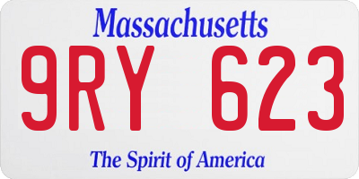 MA license plate 9RY623