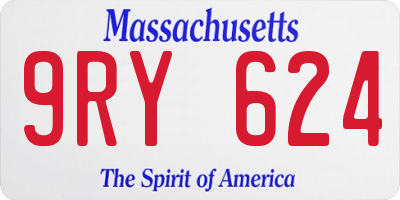 MA license plate 9RY624