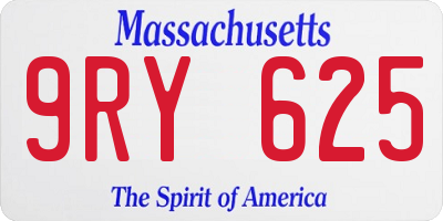 MA license plate 9RY625