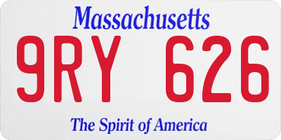 MA license plate 9RY626