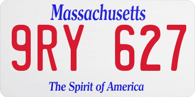 MA license plate 9RY627