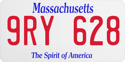 MA license plate 9RY628