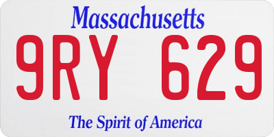 MA license plate 9RY629