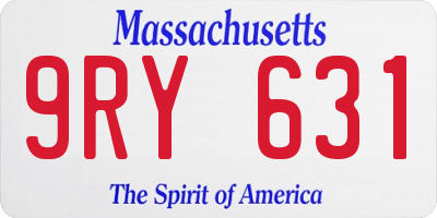 MA license plate 9RY631