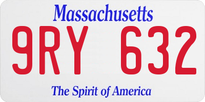 MA license plate 9RY632