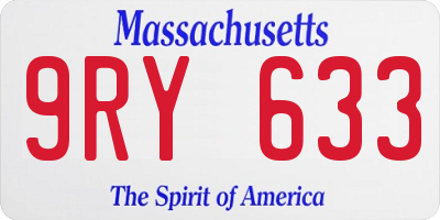 MA license plate 9RY633