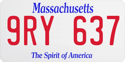 MA license plate 9RY637