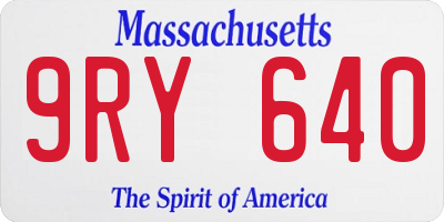 MA license plate 9RY640