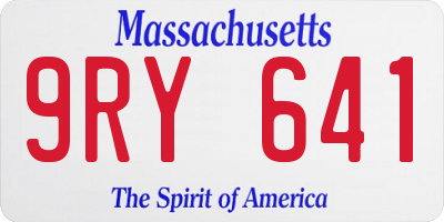 MA license plate 9RY641