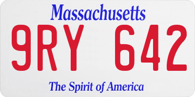 MA license plate 9RY642
