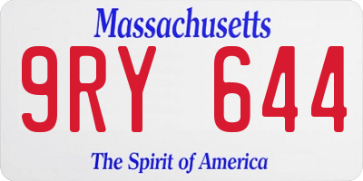 MA license plate 9RY644