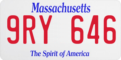 MA license plate 9RY646