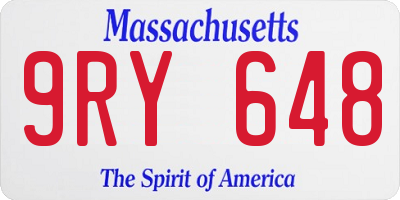 MA license plate 9RY648