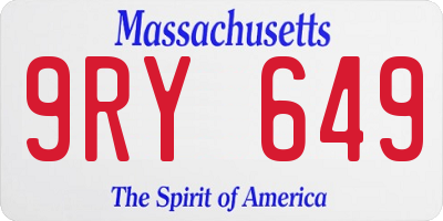 MA license plate 9RY649