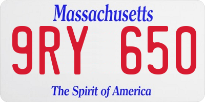 MA license plate 9RY650