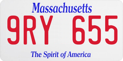 MA license plate 9RY655