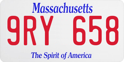 MA license plate 9RY658