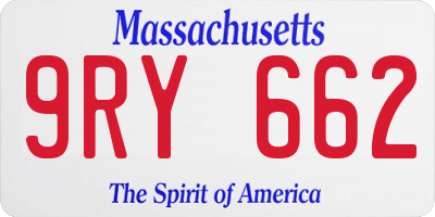 MA license plate 9RY662