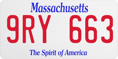 MA license plate 9RY663